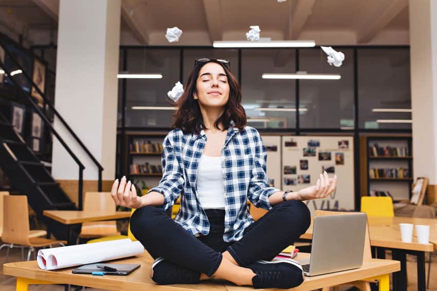 woman leading corporate training session