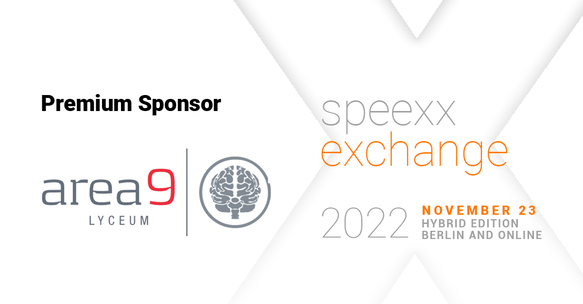 Speexx präsentiert Area9 Lyceum als Premier-Sponsor für die renommierte HR & L&D Konferenz