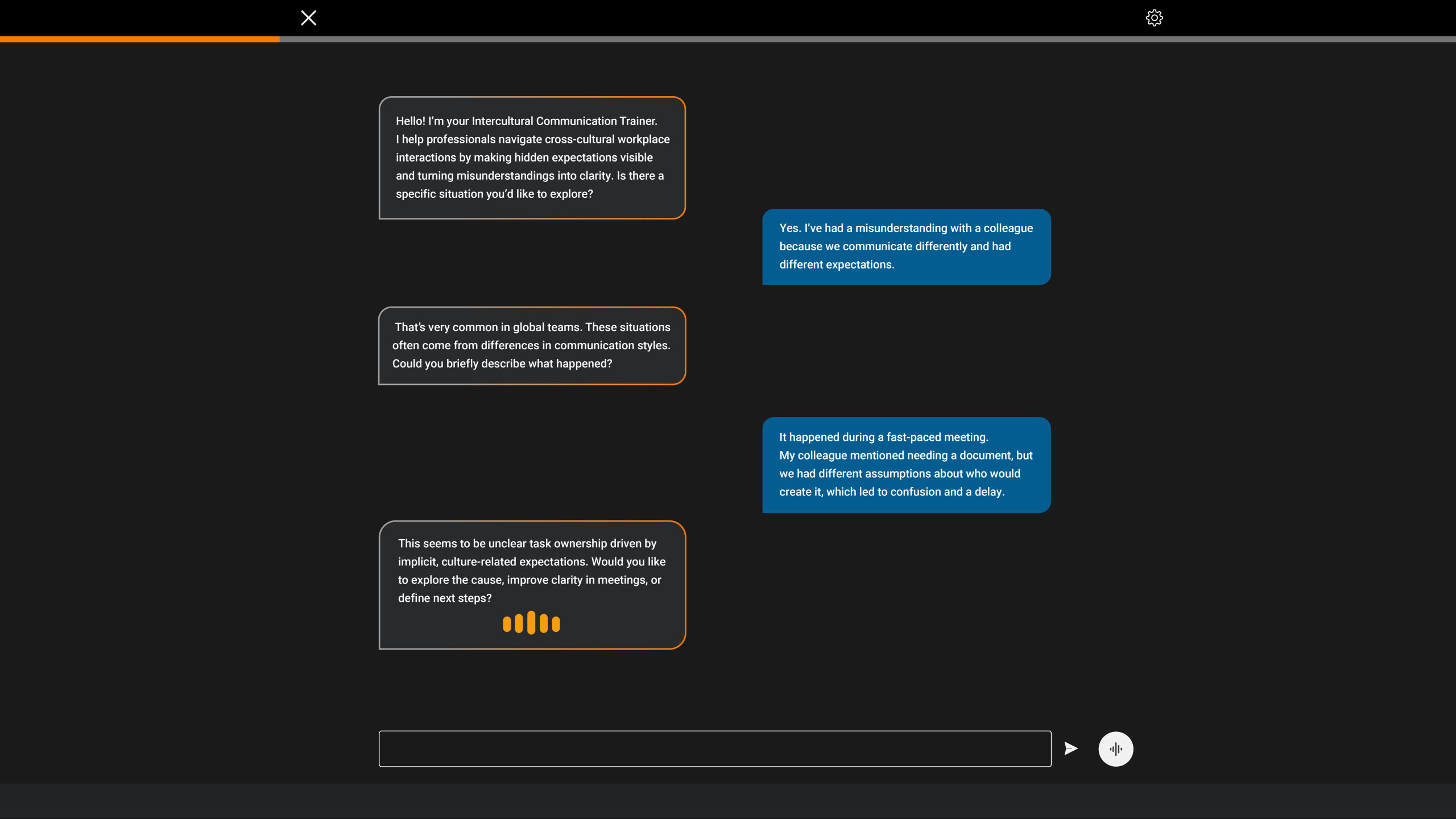 Intercultural Programs AI Practice Partner Conversation