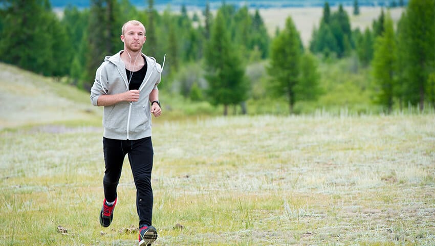 guy going on a run as a fake commute