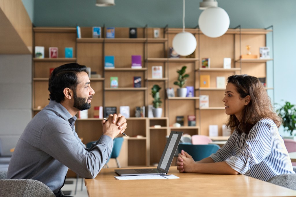 colleagues having a meeting